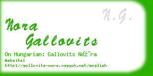 nora gallovits business card